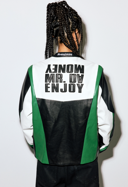 MEDM 3D Deconstruction PU Leather Motorcycle Racing Jacket