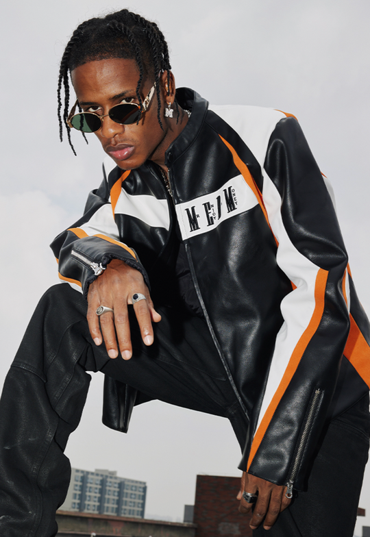 MEDM 3D Deconstruction PU Leather Motorcycle Racing Jacket