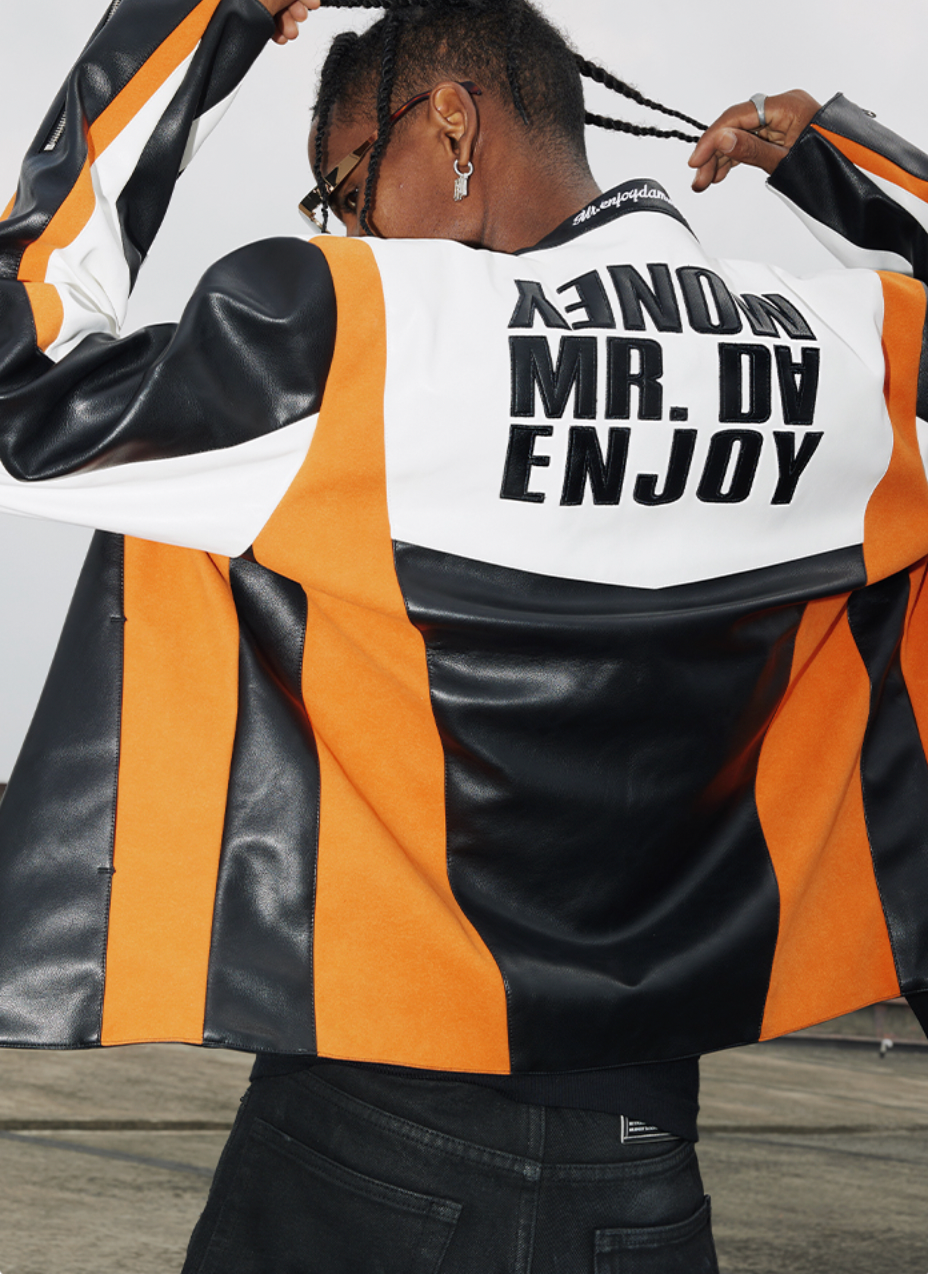 MEDM 3D Deconstruction PU Leather Motorcycle Racing Jacket