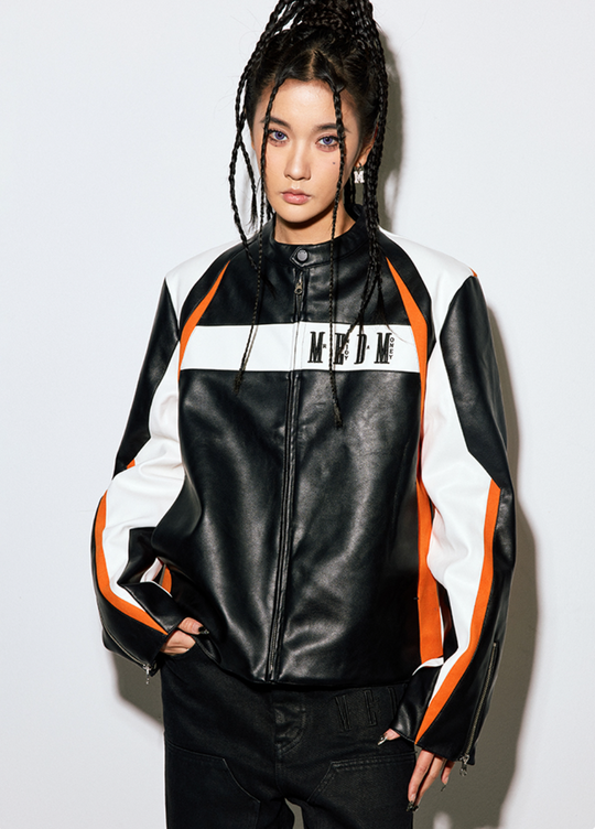 MEDM 3D Deconstruction PU Leather Motorcycle Racing Jacket