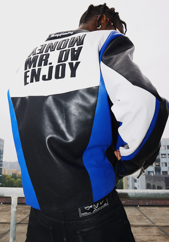 MEDM 3D Deconstruction PU Leather Motorcycle Racing Jacket