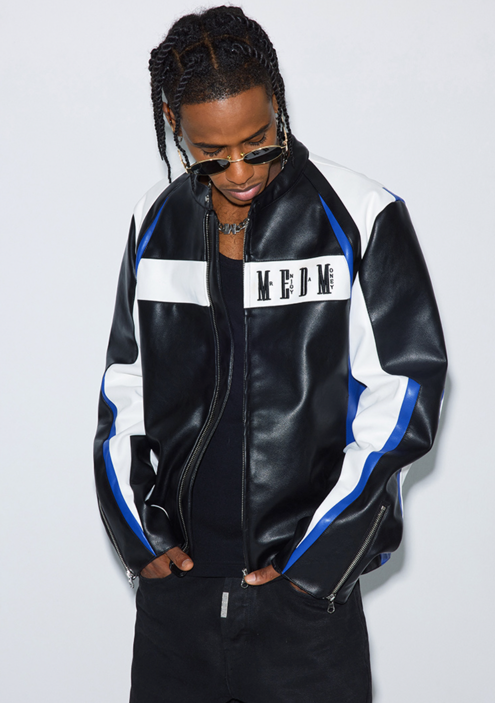 MEDM 3D Deconstruction PU Leather Motorcycle Racing Jacket