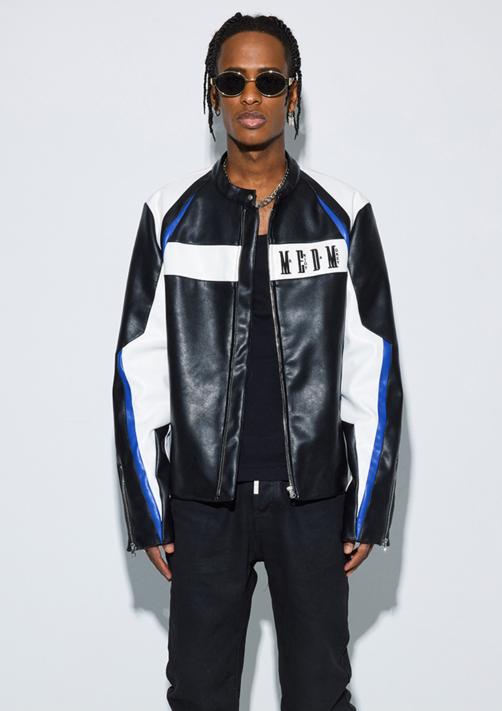 MEDM 3D Deconstruction PU Leather Motorcycle Racing Jacket