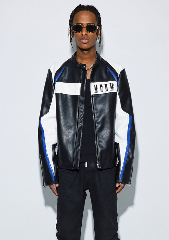 MEDM 3D Deconstruction PU Leather Motorcycle Racing Jacket