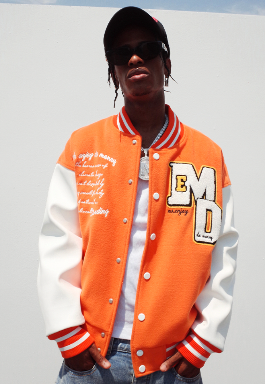 MEDM Metal Badge Spell 3D Embroidery Baseball Jacket