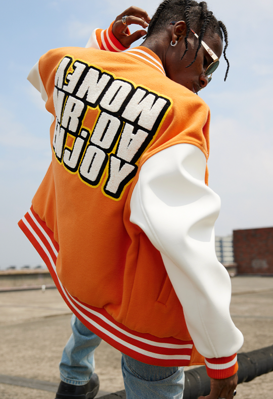 MEDM Metal Badge Spell 3D Embroidery Baseball Jacket