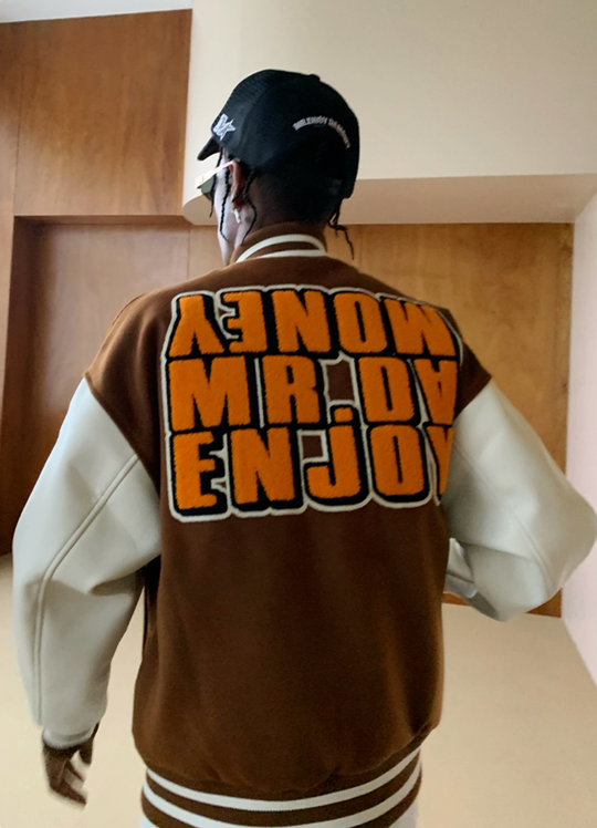 MEDM Metal Badge Spell 3D Embroidery Baseball Jacket