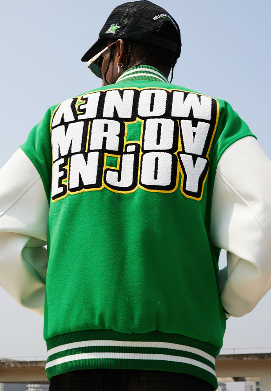 MEDM Metal Badge Spell 3D Embroidery Baseball Jacket