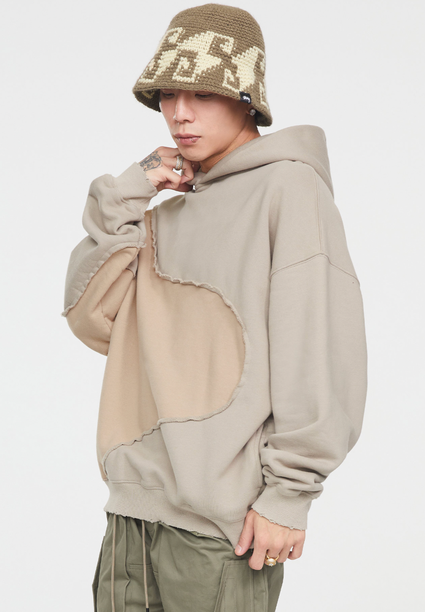 F2CE Stitching Contrast Color Hoodie