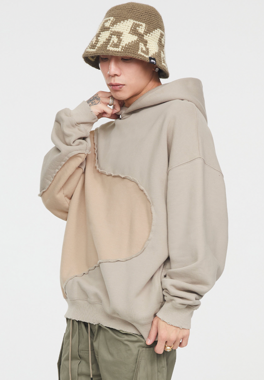 F2CE Stitching Contrast Color Hoodie