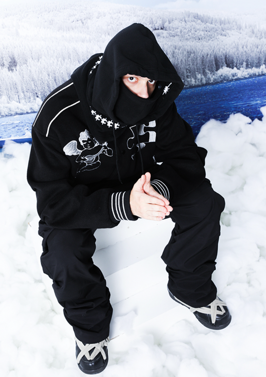 YADcrew Small Butterfly Embroidery Varsity Jacket