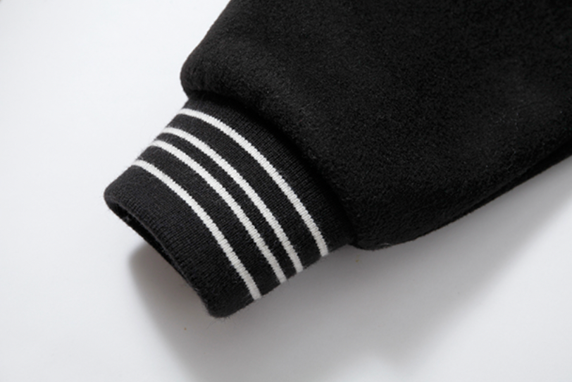 YADcrew Small Butterfly Embroidery Varsity Jacket