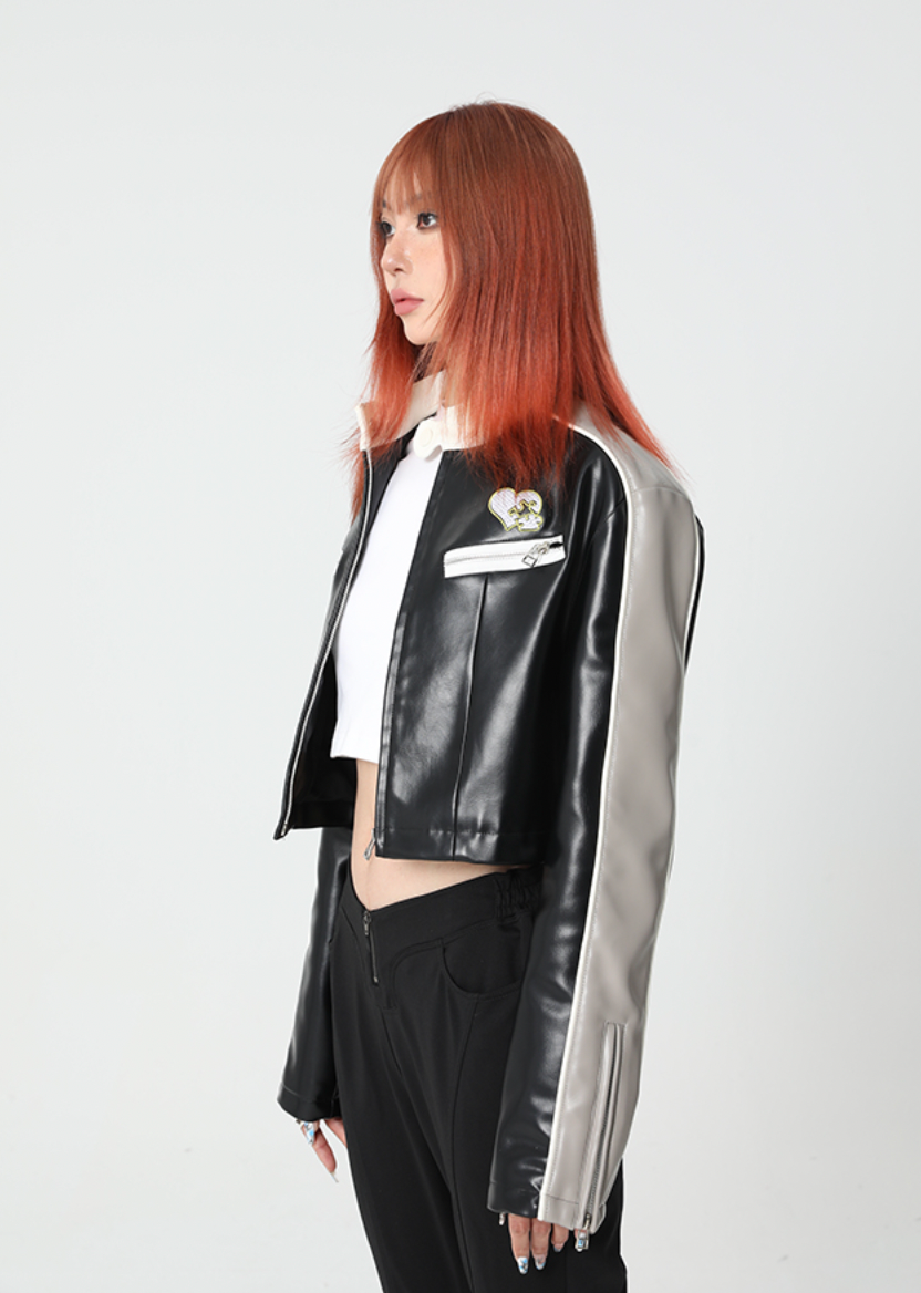 YADcrew YADSP Stitching Short Motorcycle Racing Jacket