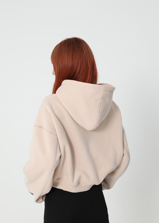 YADcrew YADSP Love Puzzle Flower Foam Print Short Hoodie