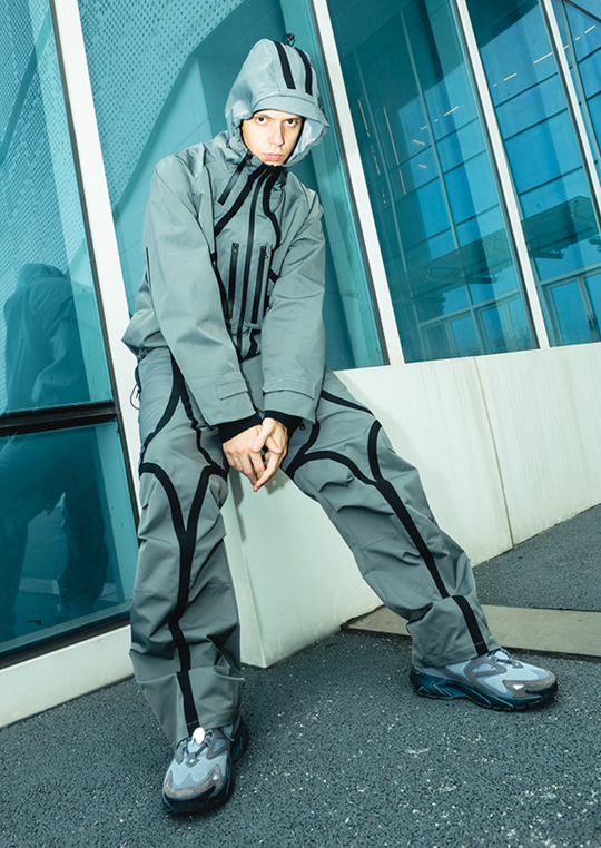 YADcrew R-STAR Patchwork Leg Zipper Windproof Pants