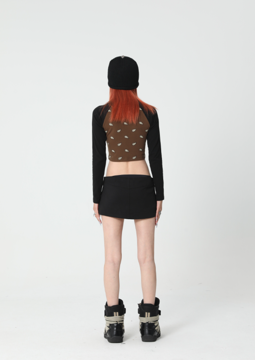 YADcrew YADSP Slim Fit Show Waist Short Long Sleeve Tee