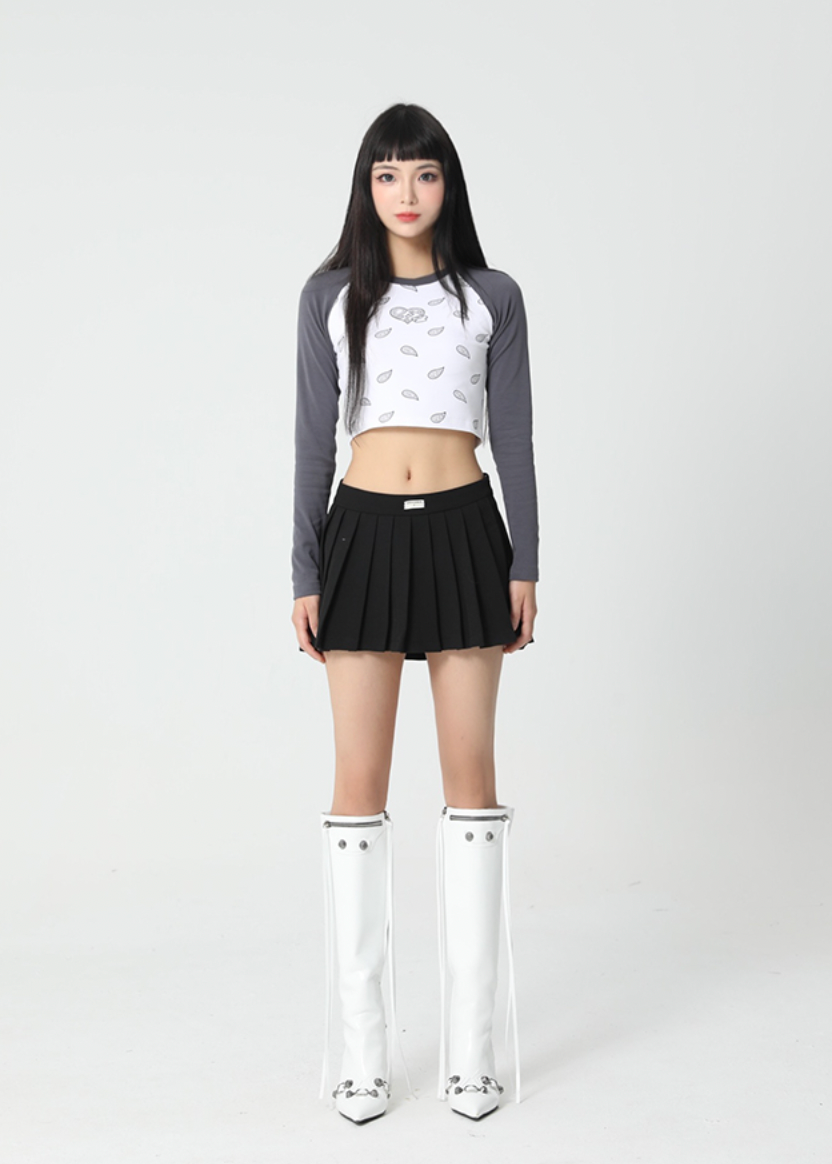 YADcrew YADSP Slim Fit Show Waist Short Long Sleeve Tee