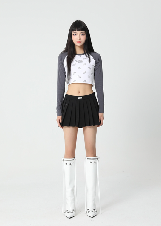 YADcrew YADSP Slim Fit Show Waist Short Long Sleeve Tee