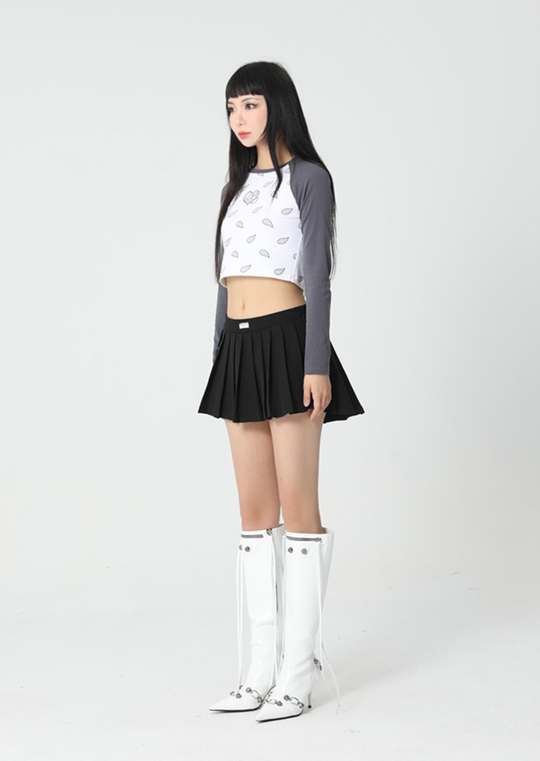 YADcrew YADSP Slim Fit Show Waist Short Long Sleeve Tee