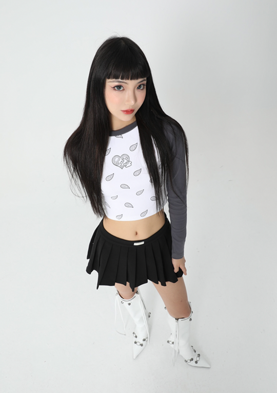 YADcrew YADSP Slim Fit Show Waist Short Long Sleeve Tee