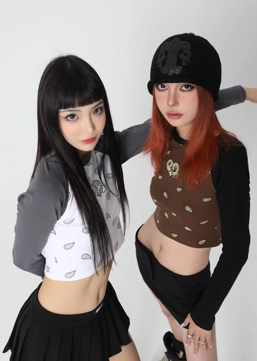 YADcrew YADSP Slim Fit Show Waist Short Long Sleeve Tee