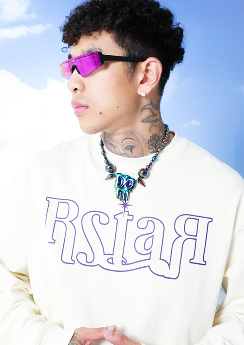 YADcrew R-STAR Basic Back Print Long Sleeved Tee