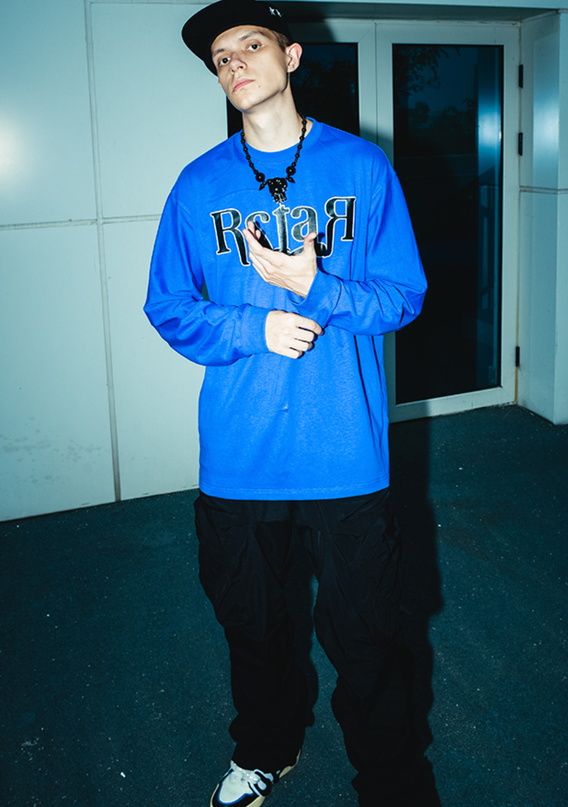 YADcrew R-STAR Basic Back Print Long Sleeved Tee