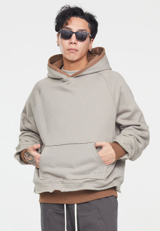 F2CE Fake Two Pieces Overlap Hoodie