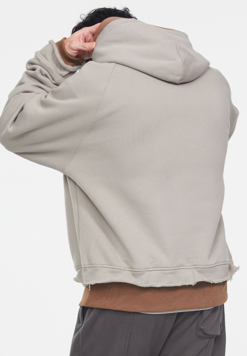 F2CE Fake Two Pieces Overlap Hoodie