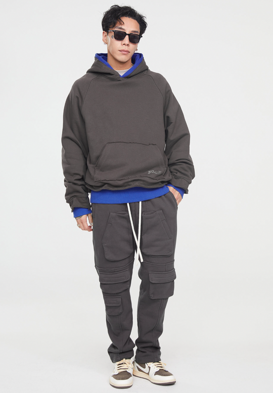 F2CE Fake Two Pieces Overlap Hoodie