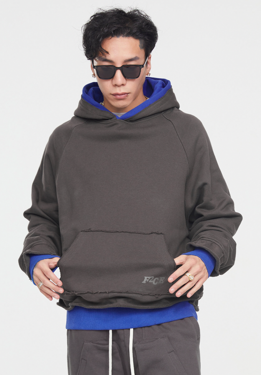 F2CE Fake Two Pieces Overlap Hoodie