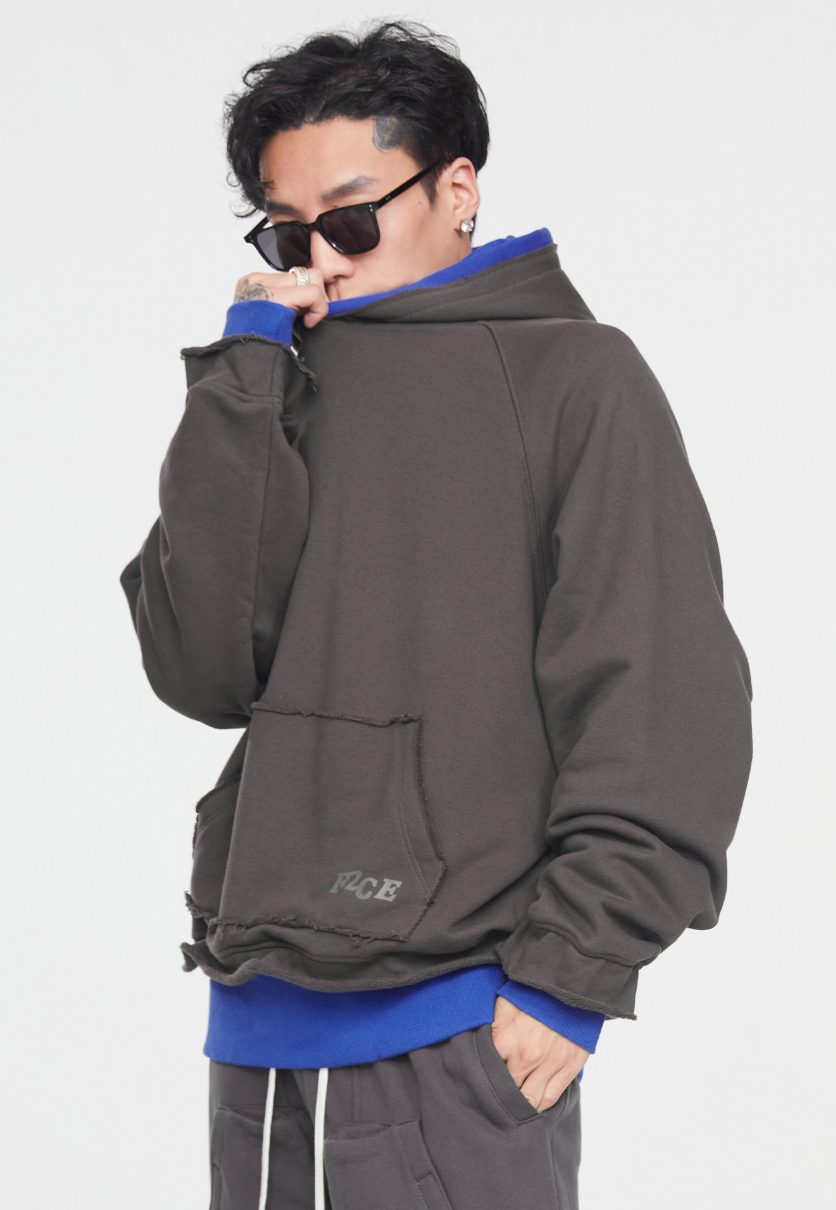 F2CE Fake Two Pieces Overlap Hoodie