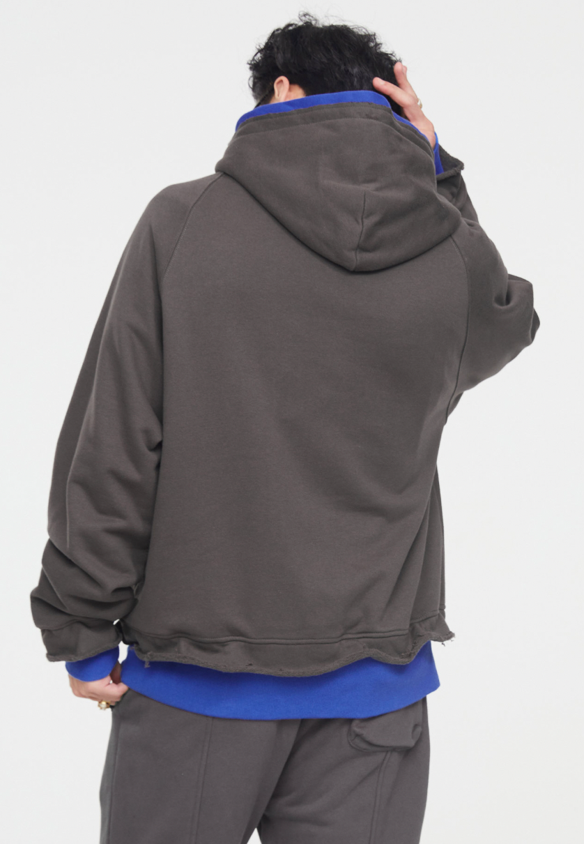 F2CE Fake Two Pieces Overlap Hoodie