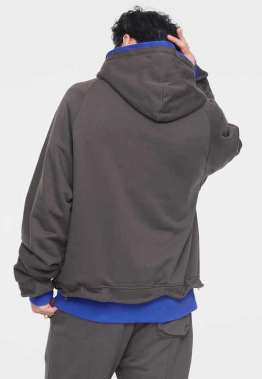 F2CE Fake Two Pieces Overlap Hoodie