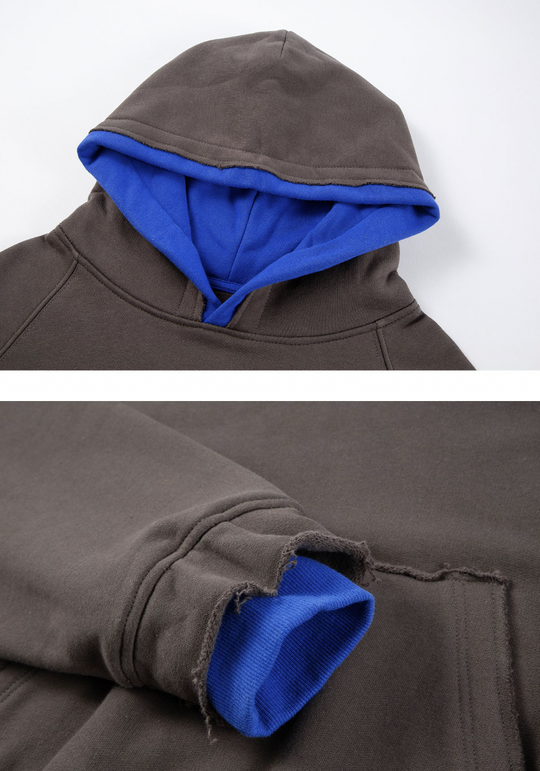 F2CE Fake Two Pieces Overlap Hoodie