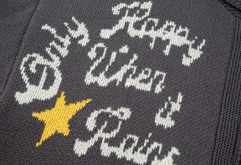 F2CE Embroidered Patchwork Zipper Knit Cardigan