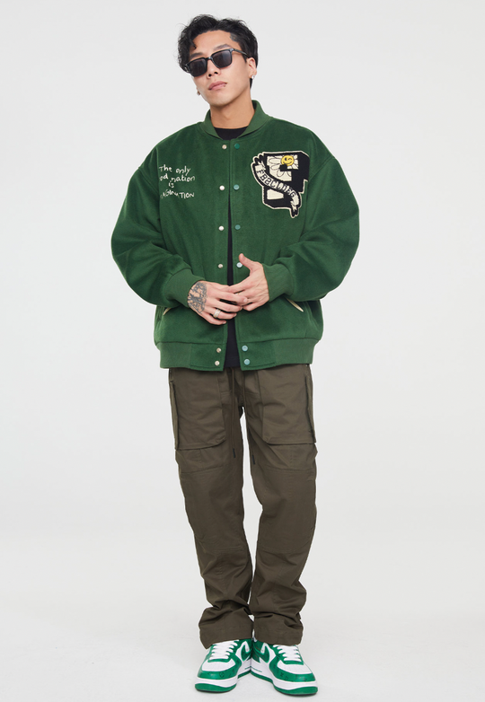 F2CE Imagine Embroidery Woolen Varsity Jacket
