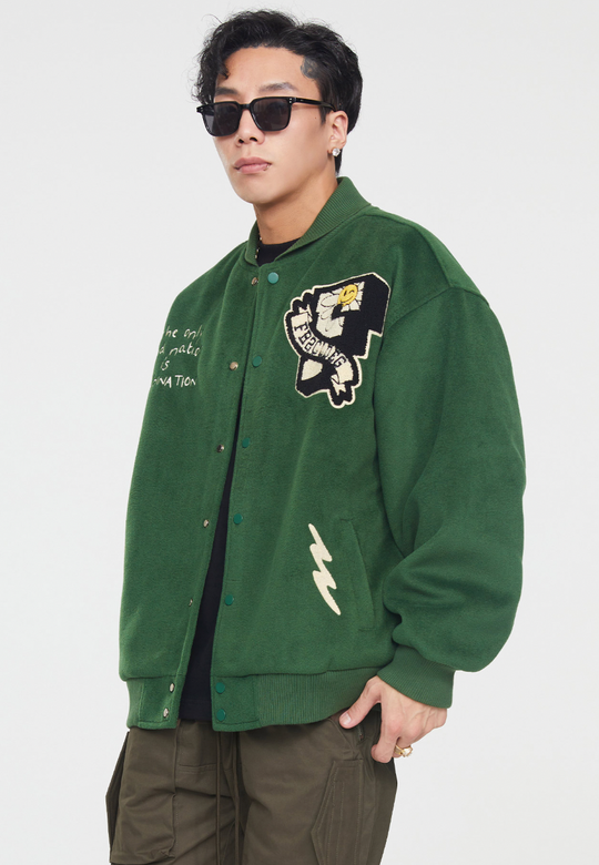 F2CE Imagine Embroidery Woolen Varsity Jacket