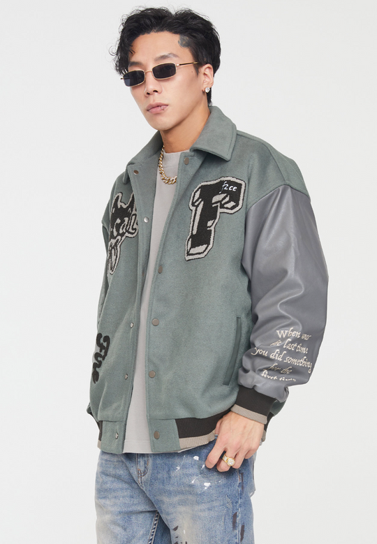 F2CE Not Only Embroidery Woolen Varsity Jacket