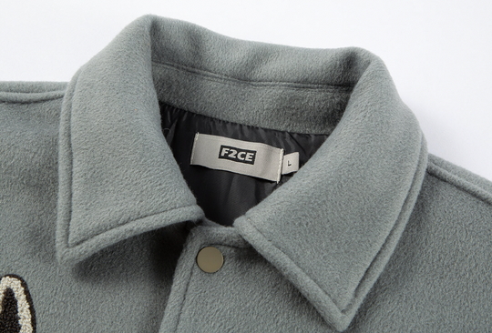 F2CE Not Only Embroidery Woolen Varsity Jacket