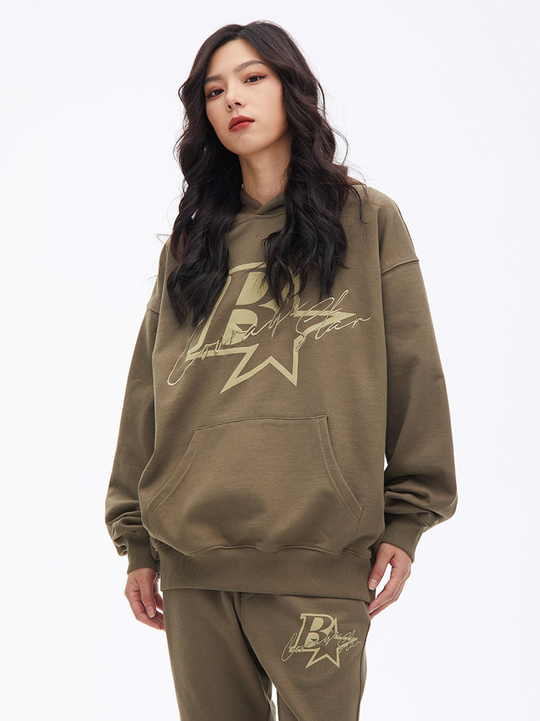 F3F Select B Star Embroidery Print Hoodie