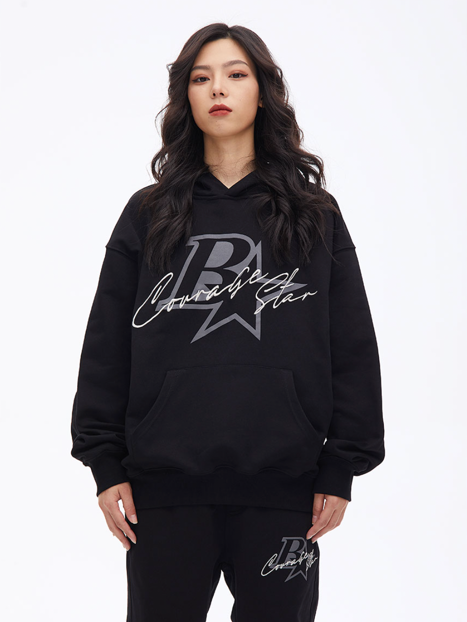 F3F Select B Star Embroidery Print Hoodie