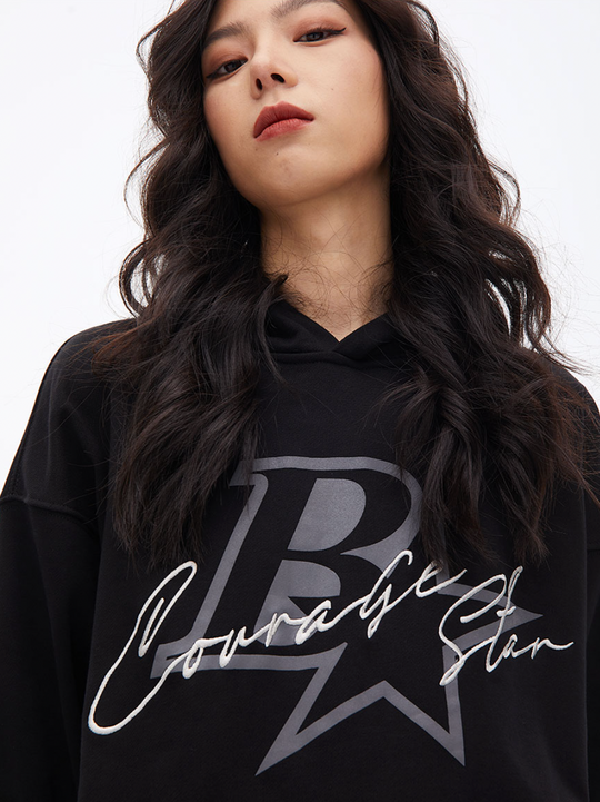 F3F Select B Star Embroidery Print Hoodie