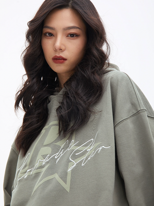 F3F Select B Star Embroidery Print Hoodie