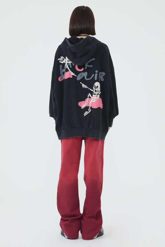 F3F Select Bone Print Washed Hoodie