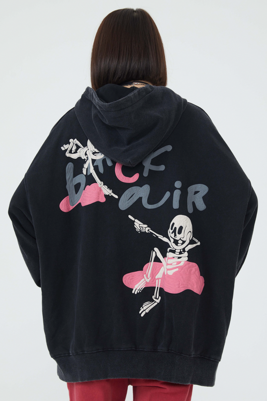 F3F Select Bone Print Washed Hoodie