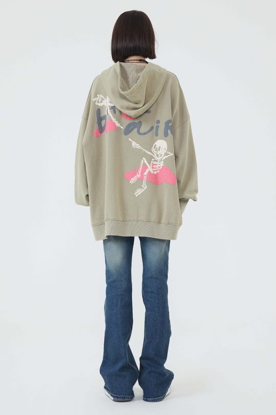 F3F Select Bone Print Washed Hoodie