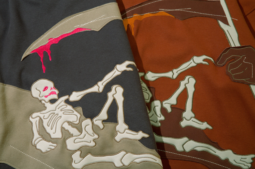 F3F Select Cartoon Skull Patch Embroidery Hoodie