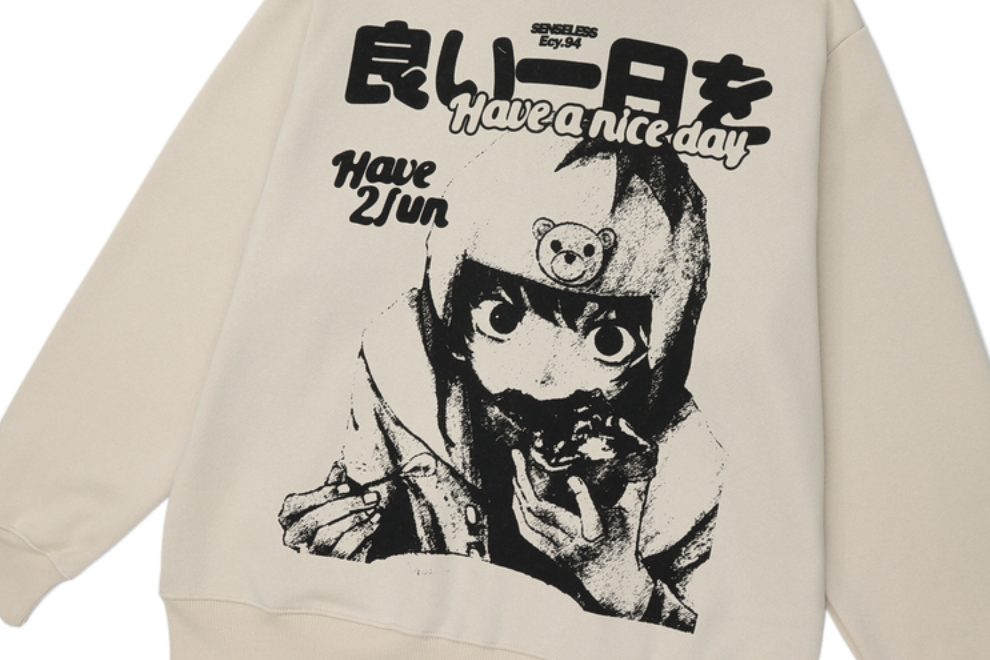 F3F Select Japanese Retro Cartoon Anime Zip Hoodie