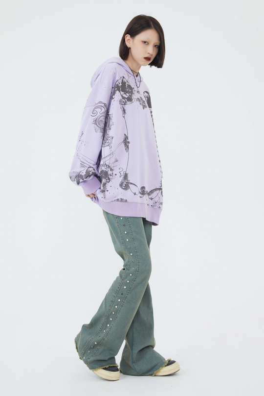 F3F Select Jesus Graffiti Print Hoodie